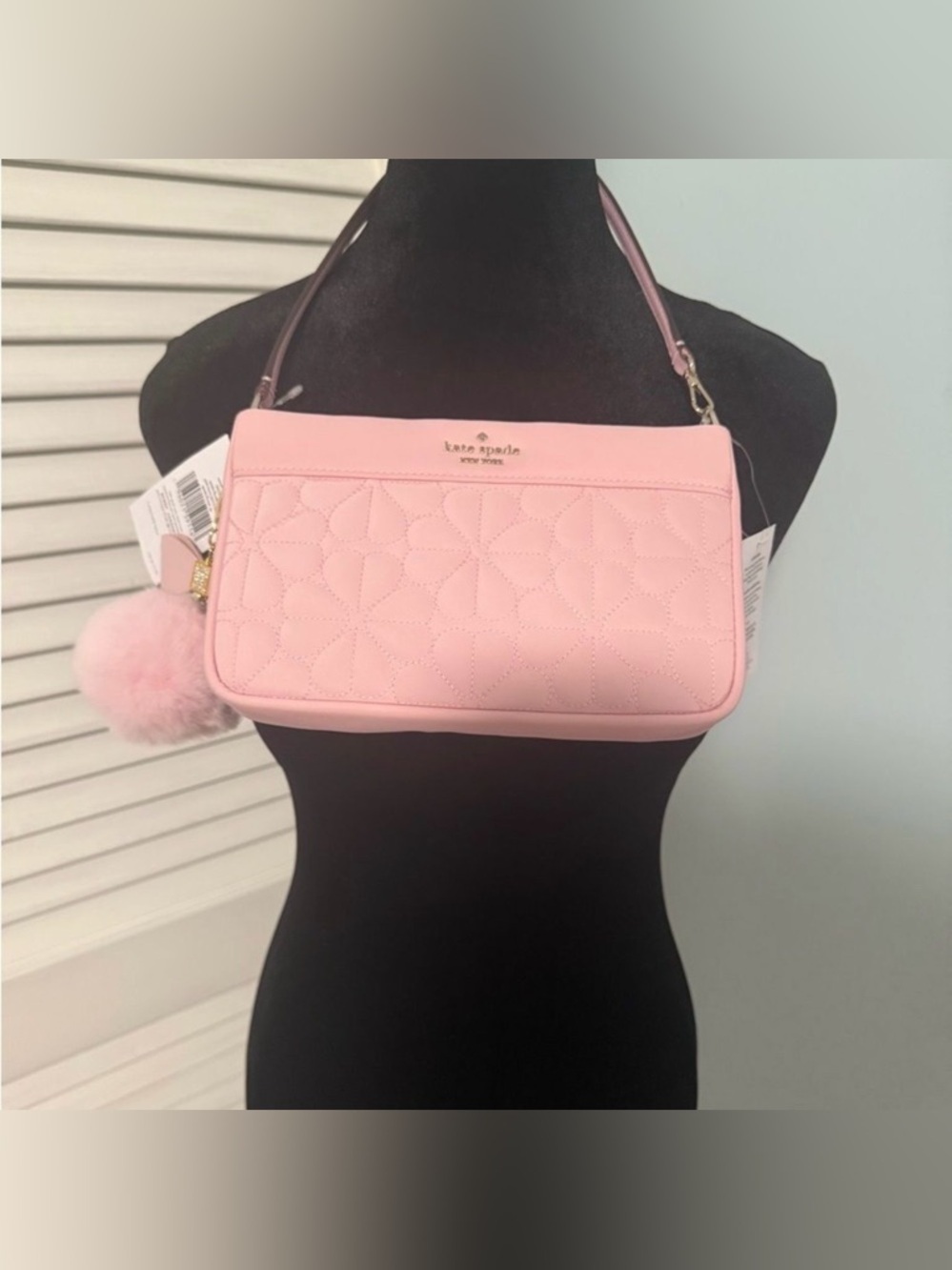 Kate Spade NWT Blush Pink Quilted Shoulder Bag with free Bag Charm! ❤️